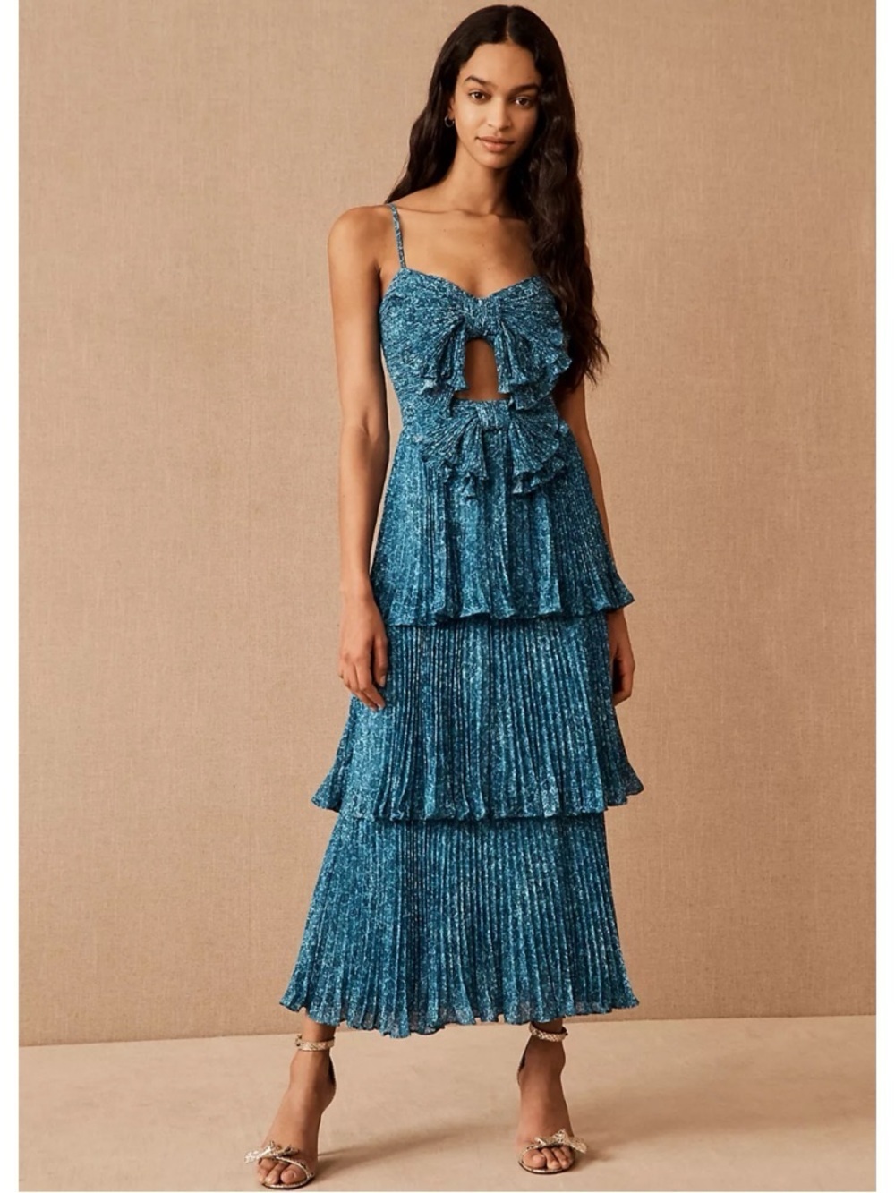NWT AMUR Belinda Bow Dress in
Ombre Teal Tropic Floral Size: 6